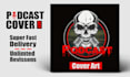 design a unique podcast cover, artwork, or podcast logo