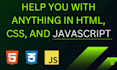 develop, and fix html, CSS, and javascript code