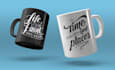 create special typography mug design for merch