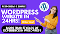 develope responsive wordpress website in 24 hours