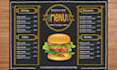 design a chalkboard menu, poster, flyer, and wallpaper