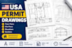 create autocad architectural permit drawings, floor plans and blueprints