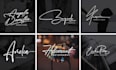 design  artistic signature logo and handwritten autograph