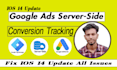 setup google ads server side ecommerce conversion tracking via GTM, ios 14