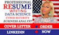 write data science resume and data analyst, cybersecurity, business analyst
