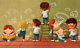 create whimsical children book illustration and book cover