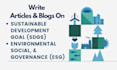 write articles, blogs on sdgs, esg, un sustainable development goals, ecology