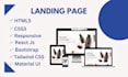 build landing page with HTML, CSS, react js, tailwind, bootstrap, responsive