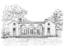 draw wedding venue illustrations in pen and ink
