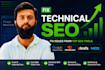fix technical SEO issues from google search console, semrush, ahrefs or moz