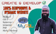 design responsive and dynamic website using HTML, CSS, bootstrap, PHP and mysql