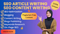 do SEO article writing, blog post, content writing and web content publishing
