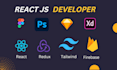 be  front end developer with react js, redux, and tailwind CSS