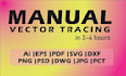 redesign, recreate vector with manually vector trace in high resolution