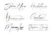 design handwritten, scripted, cursive signature logo design