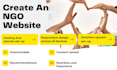 create a nonprofit website, ngo website, charity website, or donation website