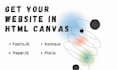 build custom HTML canvas projects using fabric js, konva js, or paper js