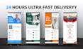 design roll up banner, retractable banner, roller, pop up, pull up or x banner