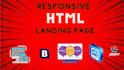 create a responsive HTML landing page design