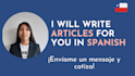 write articles for your website or blog in spanish
