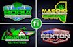do modern grass trimming landscape and lawn care logo