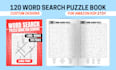design custom word search puzzle books with book cover for KDP paperback