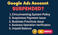 fix google ads account suspended issue from suspension