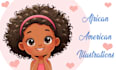 design cute black african american cartoon character and children book