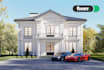 design house exterior model, 3d rendering, walkthrough