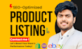 do SEO optimizated product listing for shopify, woocommerce and ebay