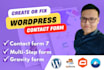 create or fix wordpress contact form 7, gravity form, smtp, wpforms