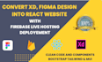 convert figma to react website, xd to react website