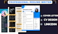 provide professional resume design or cv writing