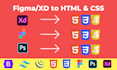 convert your psd and figma to HTML, tailwindcss or react