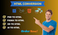 convert figma to html5 css3, xd to html, psd to html bootstrap, web programming