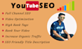 rank your youtube channel and video SEO