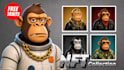 create unique 3d nft art character high quality with cartoon and realistic style
