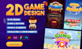 design stunning professional 2d game UI, assets, props, icons