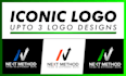 create an iconic logo with minimal and modern style