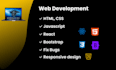 create responsive html CSS javascript react websites