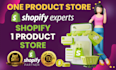 build one product store or single product store for dropshipping