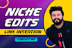 niche edits link insertion seo backlinks
