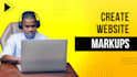 make website markups with HTML, scss, CSS, bootstrap, js