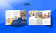 design educational trifold admission brochure and flipbook