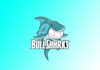 design outstanding  blue shark logo with express delivery