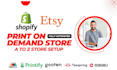 setup print on demand shopify, etsy, store with printful, printify, redbubble
