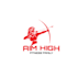 design modern unique aim high fit fam logo