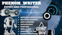 write ebook, articles on artificial intelligence, machine learning, robotics