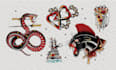 create traditional and oldschool tattoo style design