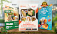 restaurant poster, cafe, bakery, catering flyer, food poster